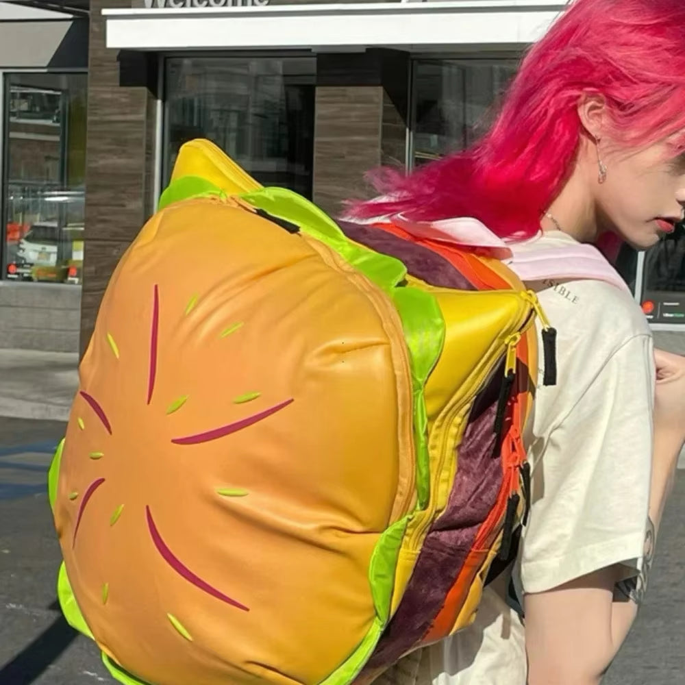 Stylish Cheeseburger-Inspired Backpack/Crossbody