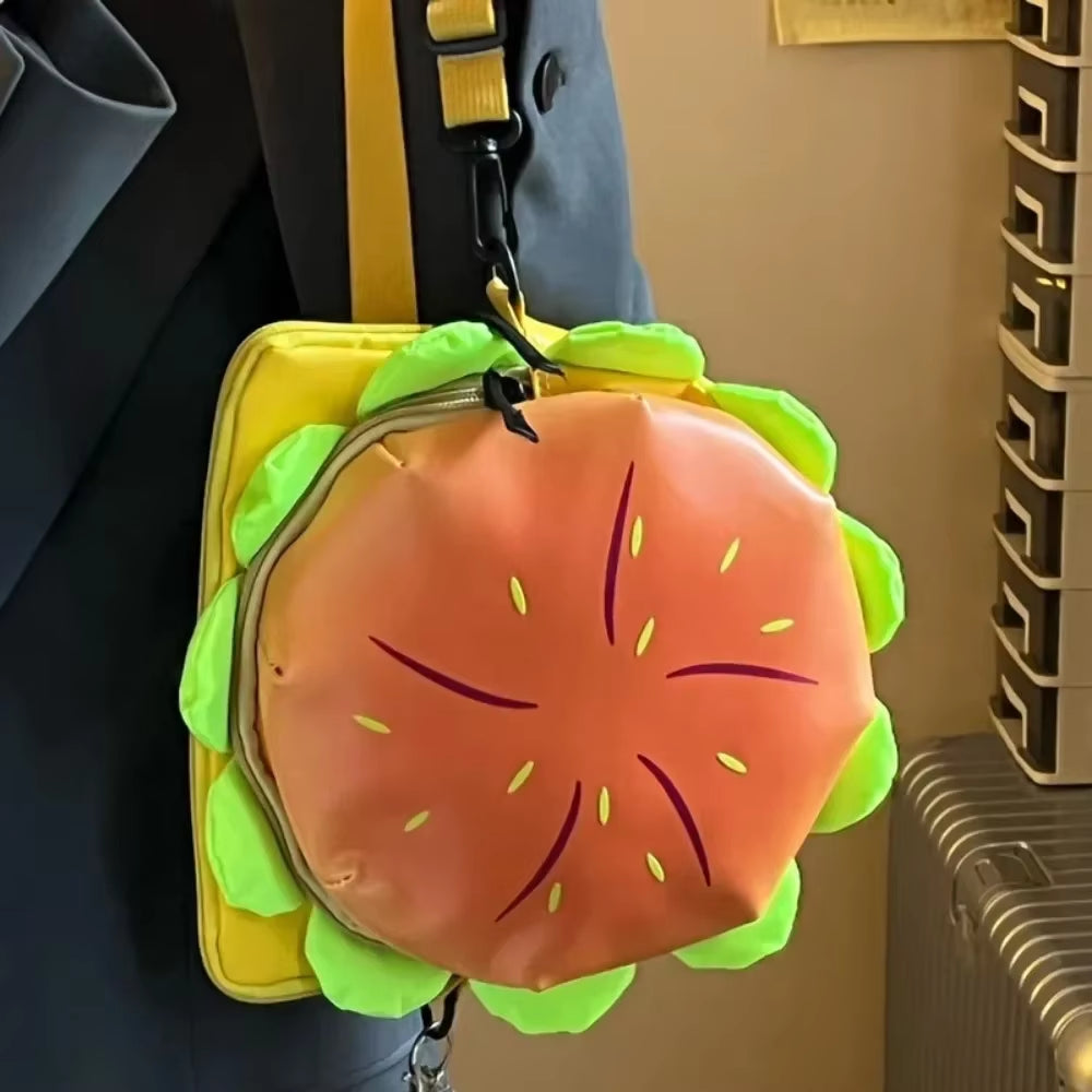 Stylish Cheeseburger-Inspired Backpack/Crossbody