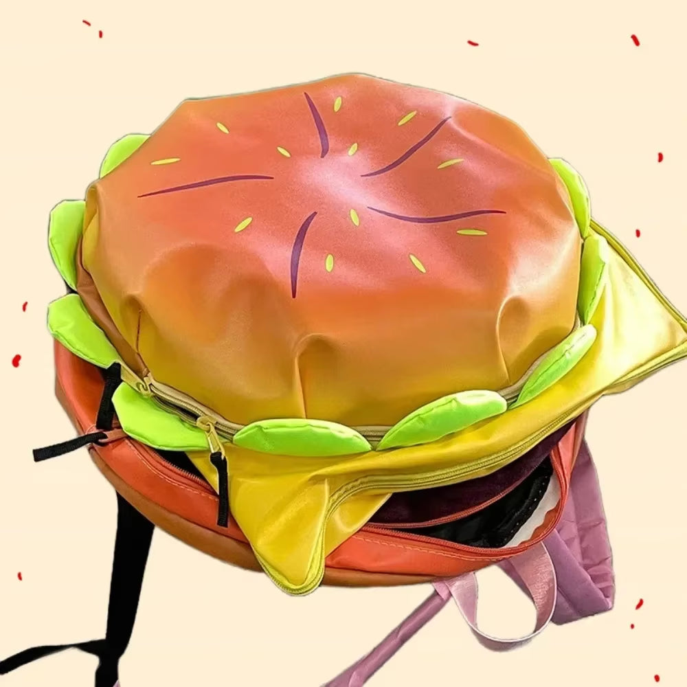 Stylish Cheeseburger-Inspired Backpack/Crossbody